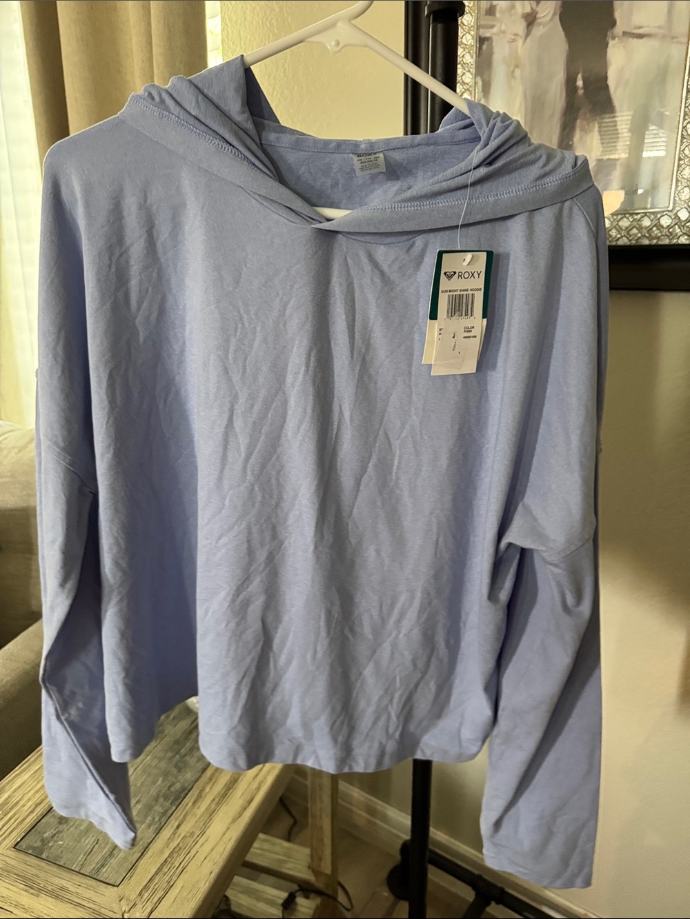 Roxy Women's Light Lavender Hooded Long-Sleeve Top